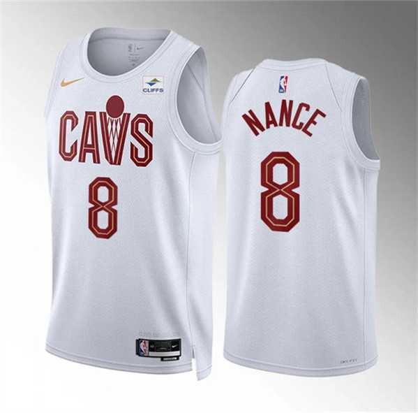 Men%27s Cleveland Cavaliers #8 Pete Nance White Association Edition Stitched Jersey Dzhi